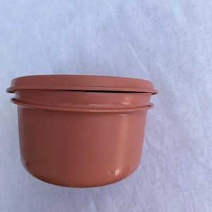 Vintage 1667-12 Dip Bowl Food Storage Salmon Pink with lid